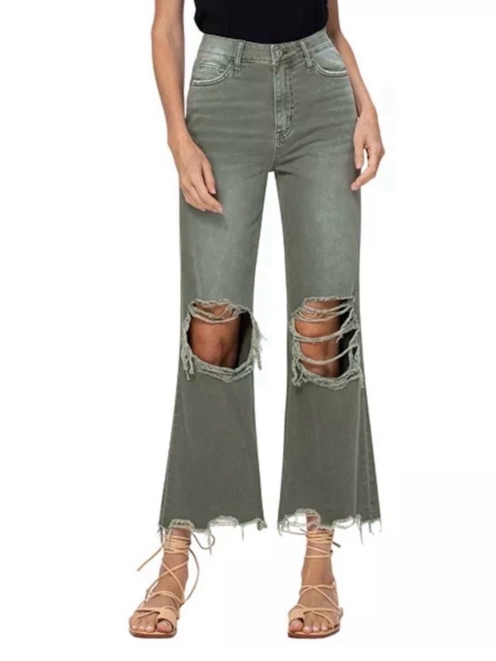 VERVET Super High Rise 90's Cropped Flare Jeans - Size 25 (runs big)
